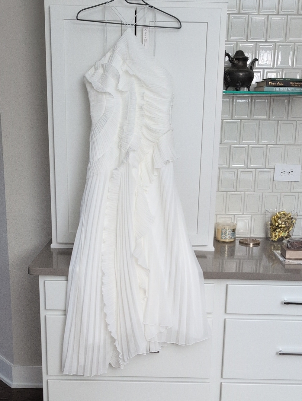 NWT Ruffled White Maxi Dress 2XL